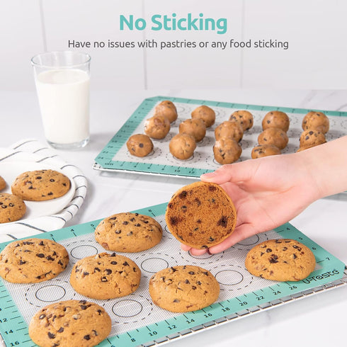 U-Taste 446ºF Heat Resistant Macaron Silicone Baking Mat, Non Stick Reusable Cookies Pastry Sheet Liner with Edge Enhancement Circle Measurement (...